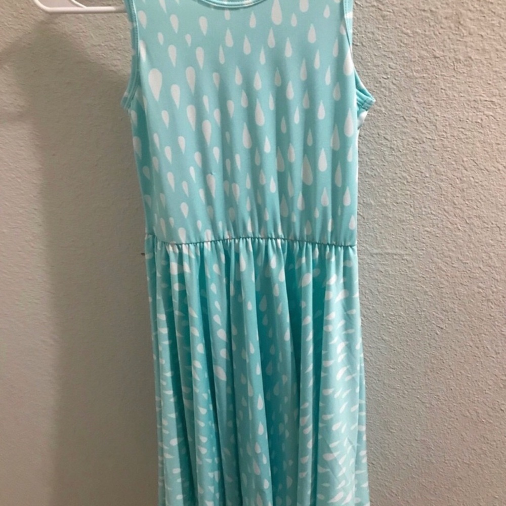 Girls' Aqua Teardrop Print Sleeveless DressNWOT Size 7
